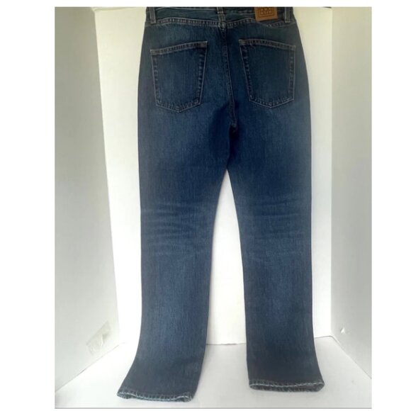 TOTEME High Rise Slim Straight Leg Jeans Womens 26/32 Dark Vintage Denim - Picture 3 of 9